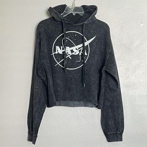 Chemistry NASA Graphic Crop Hoodie Sweatshirt NWT